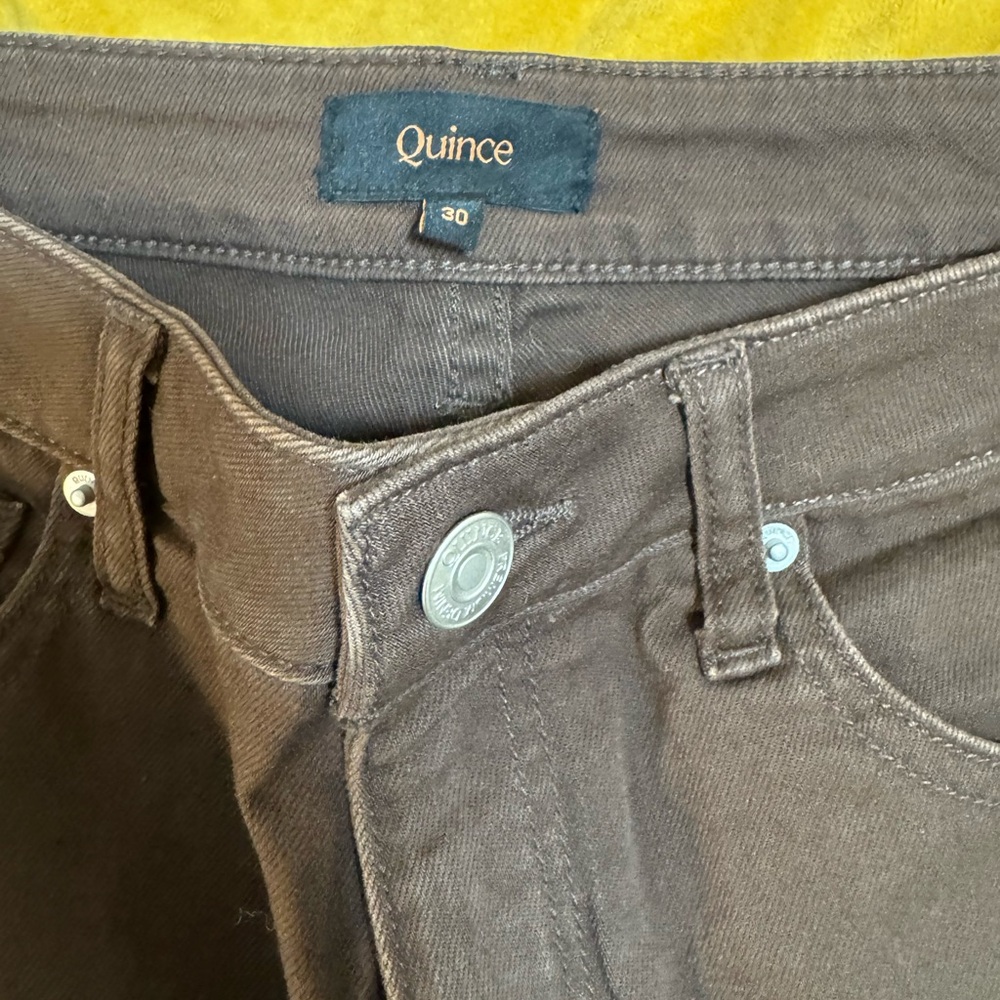 New without tags Quince bella wide leg crop jeans, brown chocolate